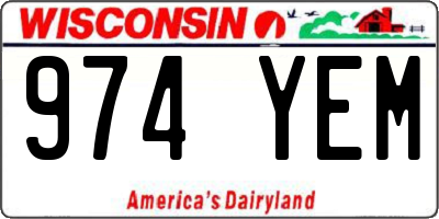 WI license plate 974YEM