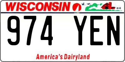 WI license plate 974YEN
