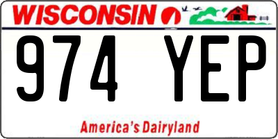 WI license plate 974YEP