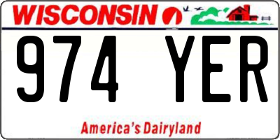 WI license plate 974YER
