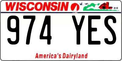 WI license plate 974YES