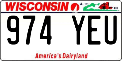 WI license plate 974YEU