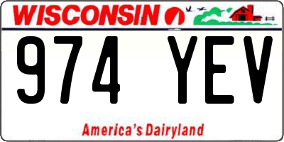 WI license plate 974YEV