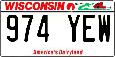 WI license plate 974YEW