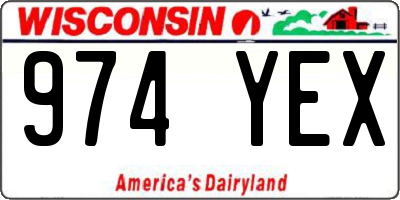 WI license plate 974YEX