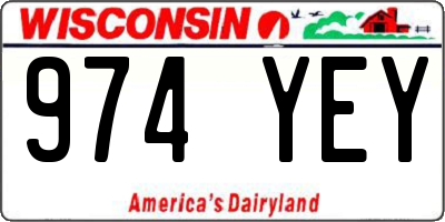 WI license plate 974YEY