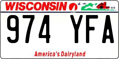 WI license plate 974YFA