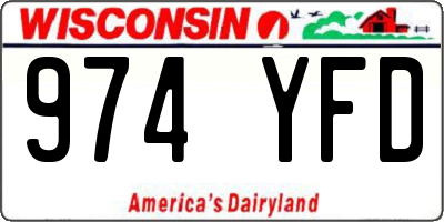 WI license plate 974YFD