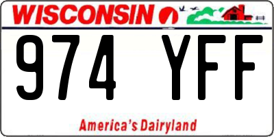 WI license plate 974YFF