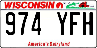 WI license plate 974YFH