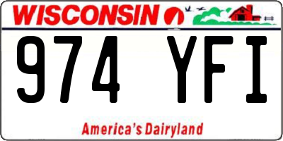 WI license plate 974YFI