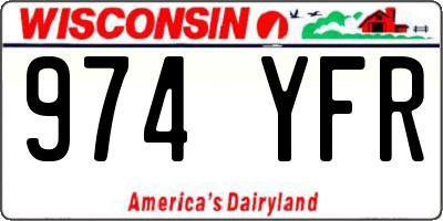 WI license plate 974YFR