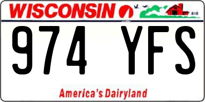 WI license plate 974YFS