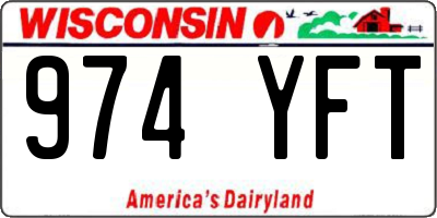 WI license plate 974YFT