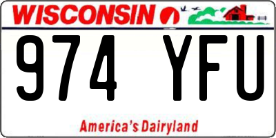 WI license plate 974YFU