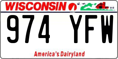 WI license plate 974YFW