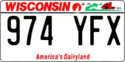 WI license plate 974YFX
