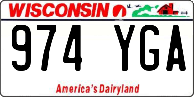 WI license plate 974YGA