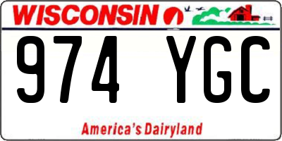 WI license plate 974YGC