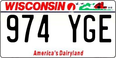 WI license plate 974YGE
