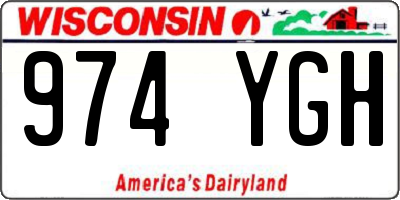 WI license plate 974YGH