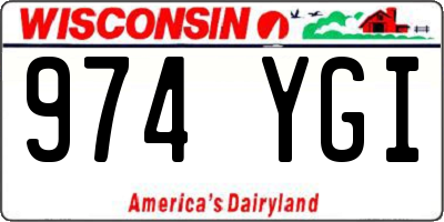 WI license plate 974YGI