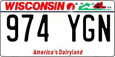 WI license plate 974YGN