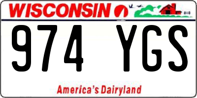 WI license plate 974YGS