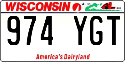 WI license plate 974YGT