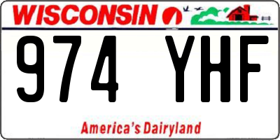 WI license plate 974YHF