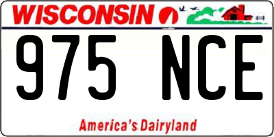 WI license plate 975NCE