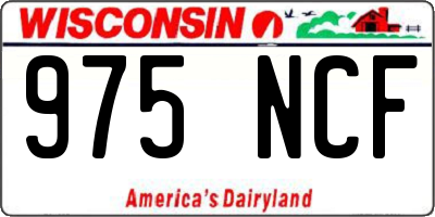 WI license plate 975NCF