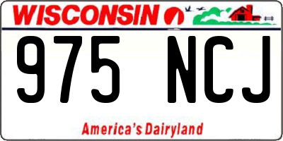 WI license plate 975NCJ