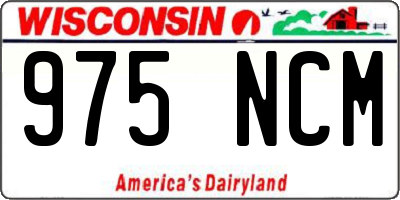 WI license plate 975NCM