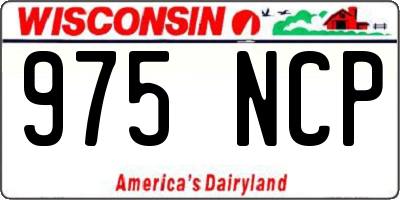 WI license plate 975NCP