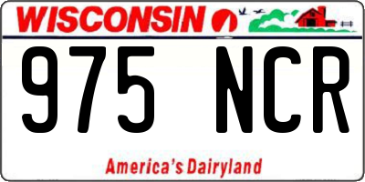 WI license plate 975NCR
