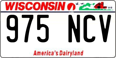 WI license plate 975NCV