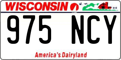 WI license plate 975NCY