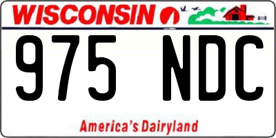WI license plate 975NDC