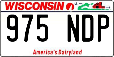 WI license plate 975NDP
