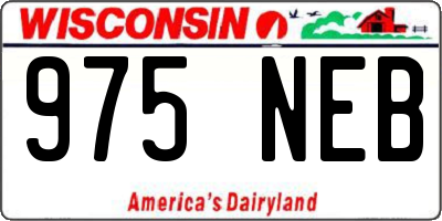 WI license plate 975NEB