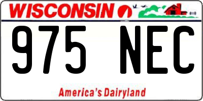 WI license plate 975NEC