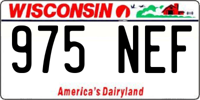WI license plate 975NEF