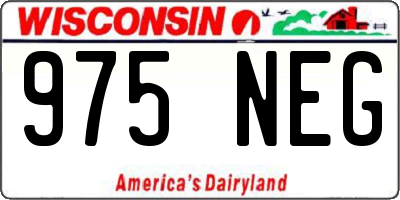 WI license plate 975NEG