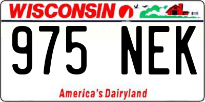 WI license plate 975NEK