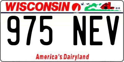 WI license plate 975NEV