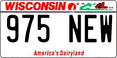 WI license plate 975NEW
