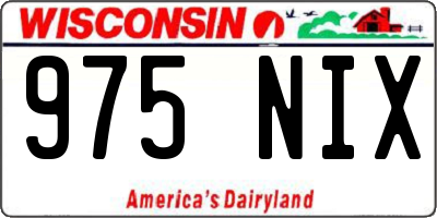 WI license plate 975NIX