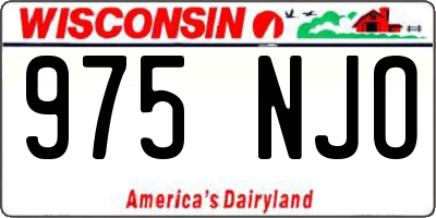 WI license plate 975NJO