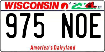 WI license plate 975NOE